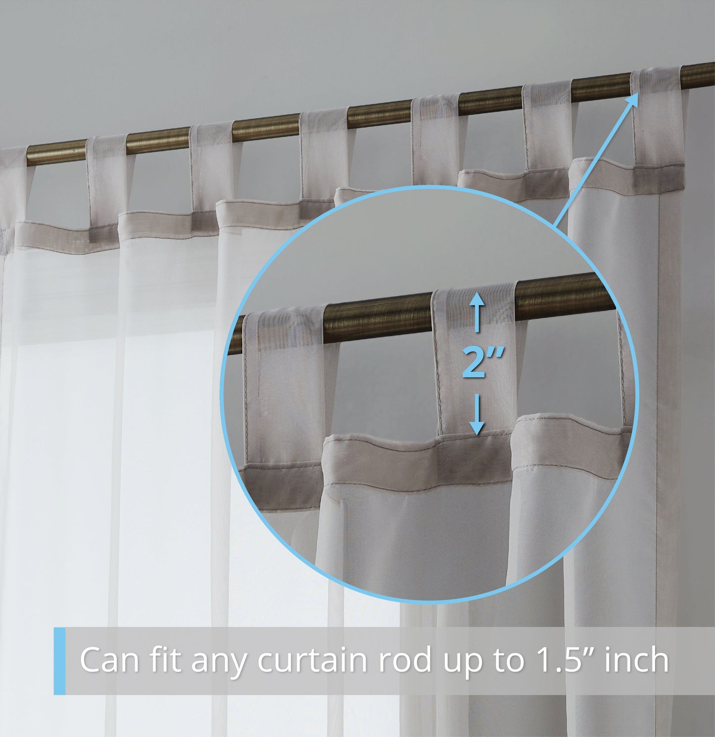 Lucento Sheer Tab Top Curtain Panels
