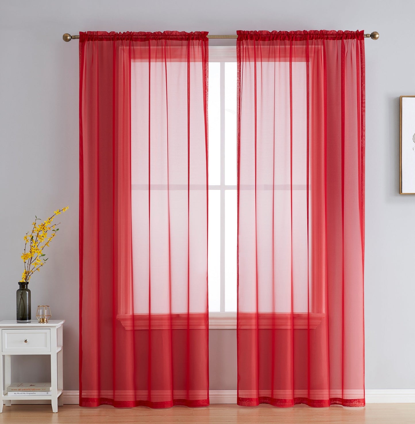Lucento Sheer Rod Pocket Curtain Panels - 4 Pack