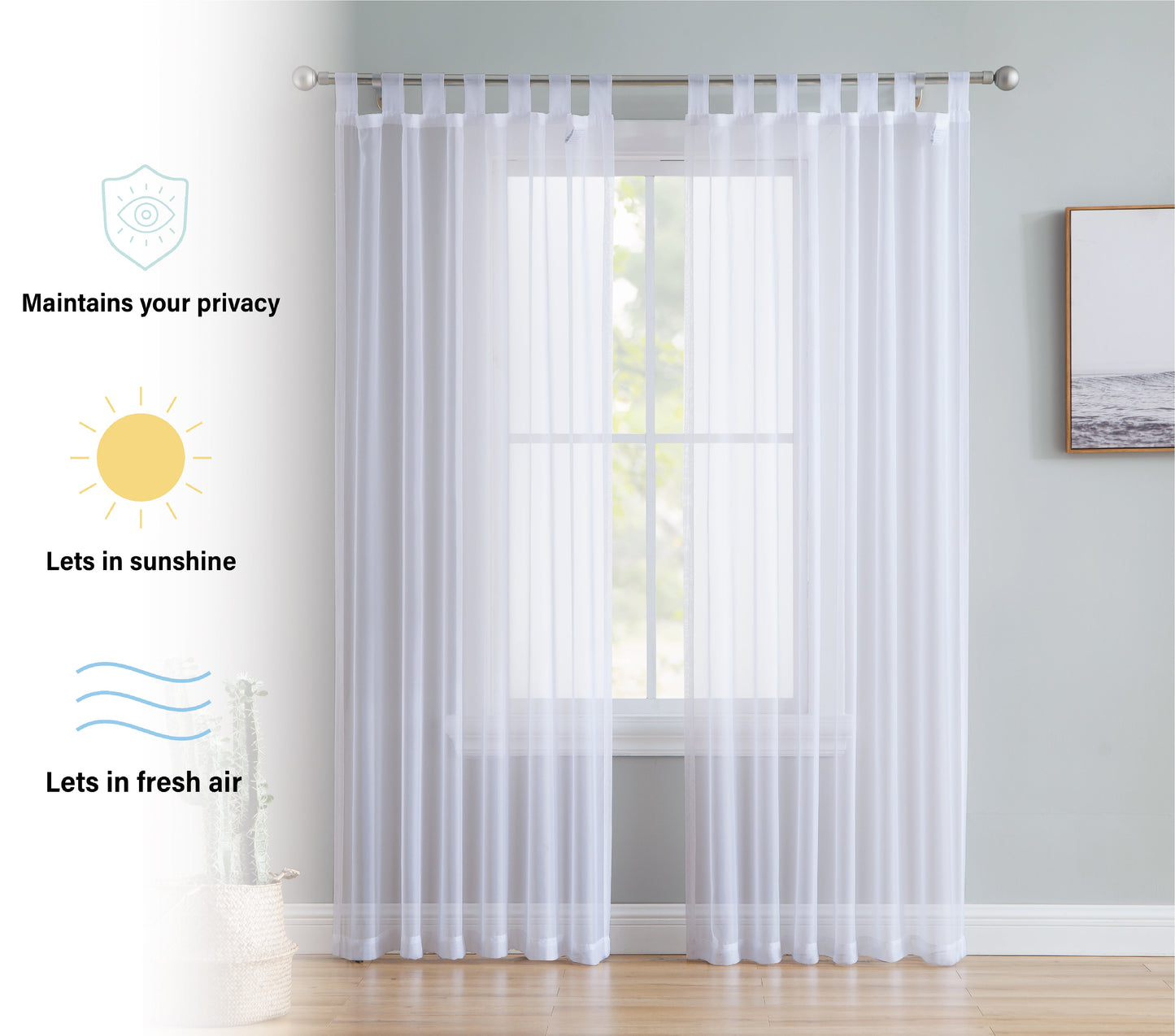 Lucento Sheer Tab Top Curtain Panels