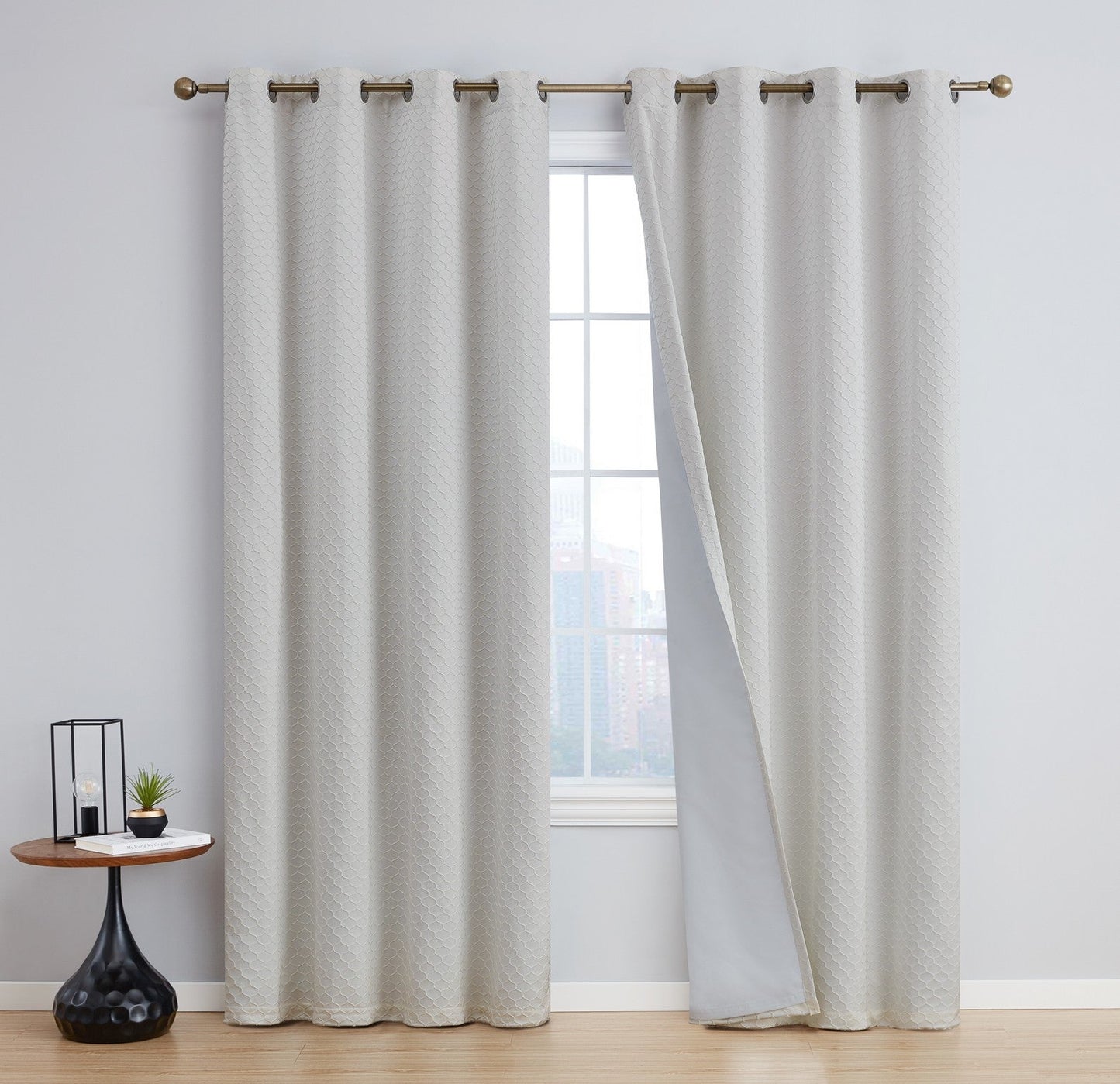 Siena Geometric 100% Blackout Grommet Curtains