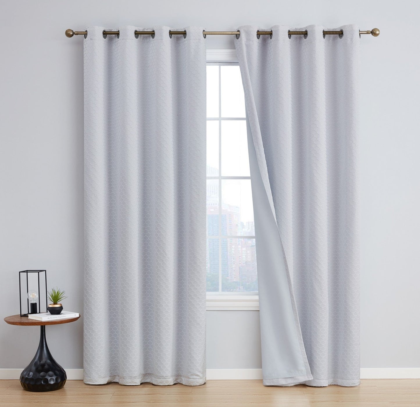 Siena Geometric 100% Blackout Grommet Curtains