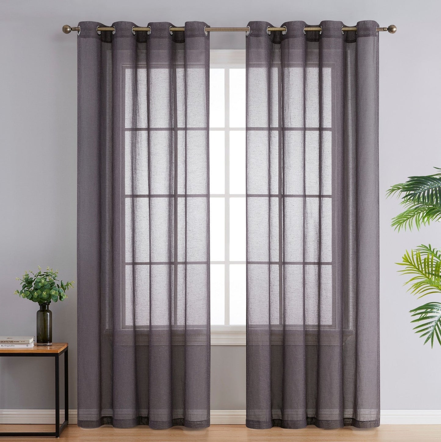 Sierra Linen Sheer Grommet Curtain Panels