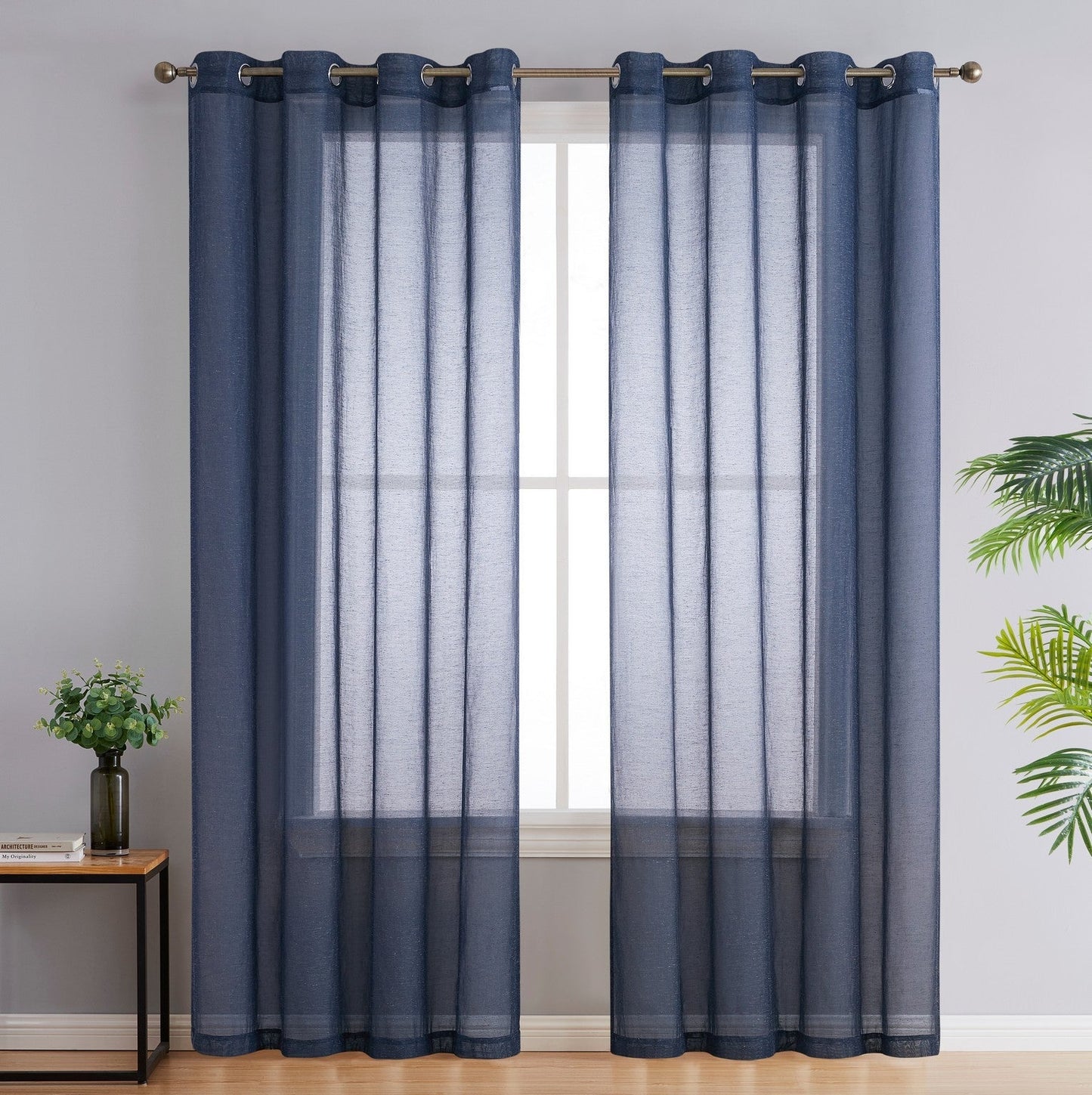 Sierra Linen Sheer Grommet Curtain Panels