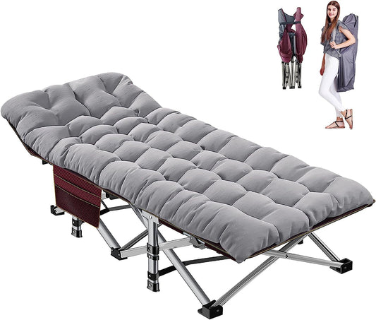 Slsy 75' x 28' Folding Bed with 3.3 Inch 2 Sided Mattress & Carry Bag for Adults & Kids, Camping Cot, Sleeping Cot, Folding Guest Bed, Heavy Duty Supports 880 Lbs