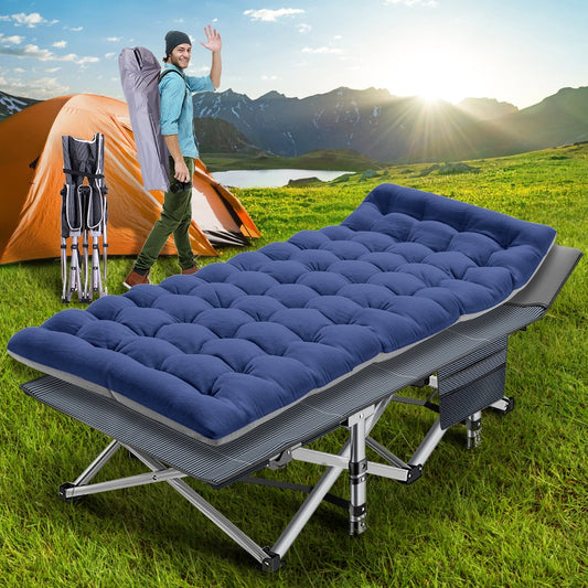 Slsy Folding Camping Cot with 2-Sided Mattress & Carry Bags, 28' Wide Folding Cot Heavy Duty, Portable Folding Bed Sleeping Cot for Adults