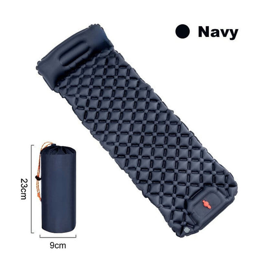 Ultralight Inflatable Camping Mattress: Built-in Pump, Pillows, Ideal for Hiking and Outdoor Sleep,Navy