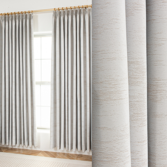 100% Total Blackout Curtain Shimmer Cloud Textured, Customize Size/Head, 1 Panel