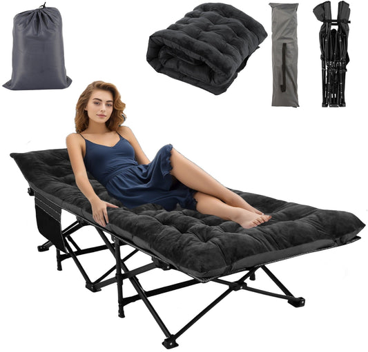 Veeboto Portable Folding Bed for Adults, 900LBS Folding Bed Cot with Removable Thick Mattress, Carry Bag, Heavy Duty Sleeping Cots Camping Bed for Outdoor, Office & Home