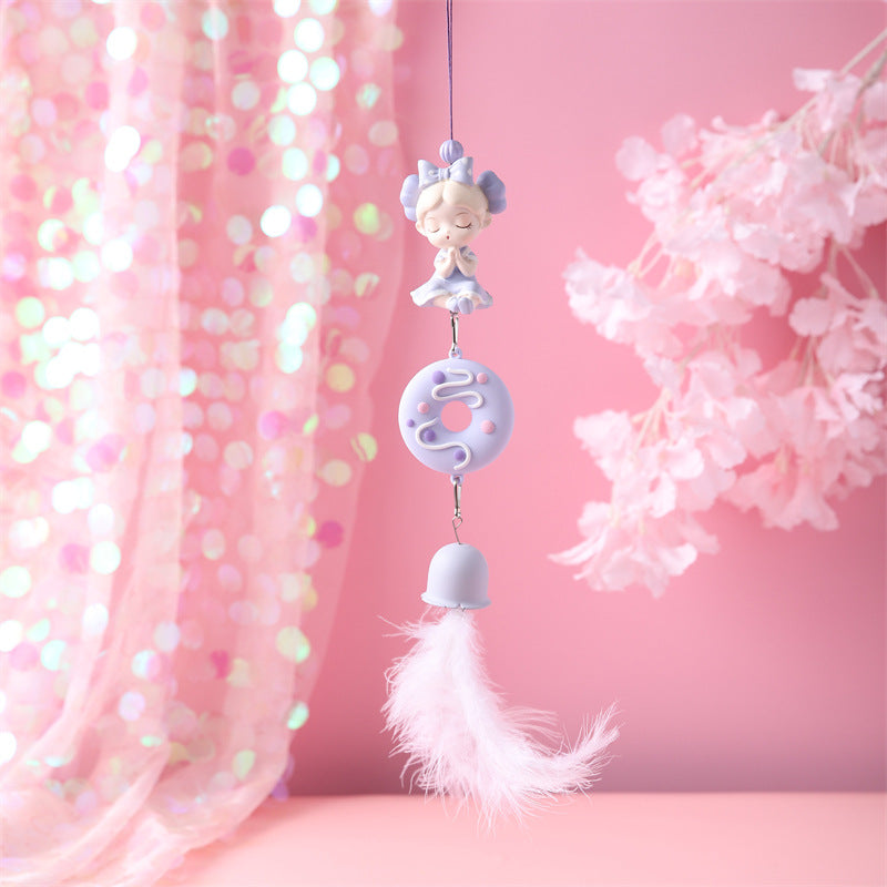 Purple Bow Girl Wind Chimes Cute Wind Chimes Gift Great for Hanging on Indoor, Outdoor Home Decor