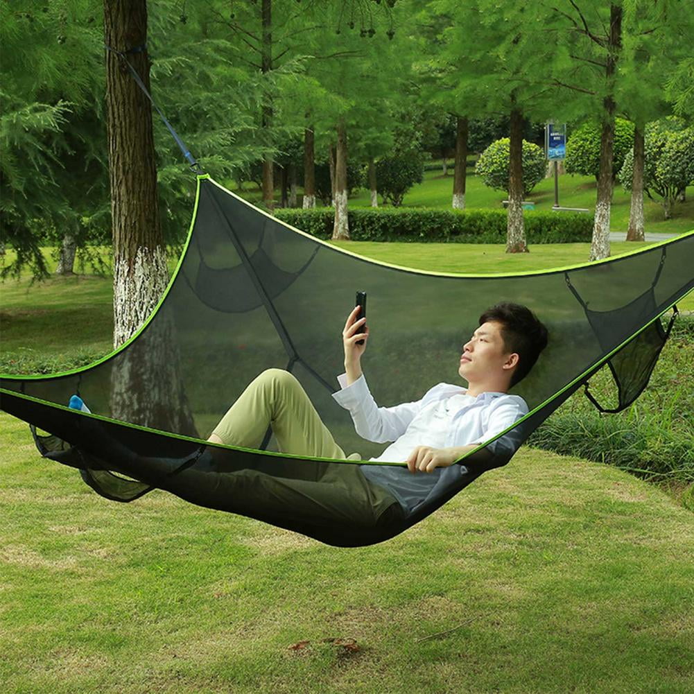 Outdoor Flat Sleep Hammock Tent Suspension Kit Camping Hammock Camping Cot Camping Hammock with Rain Fly