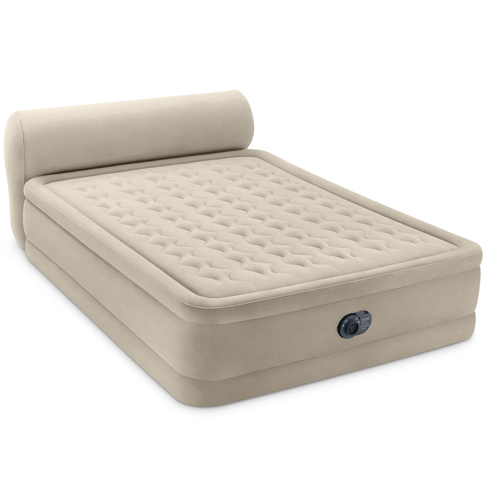 Intex Durabeam Headboard 18" Twin Air Mattress with Built-In Pump