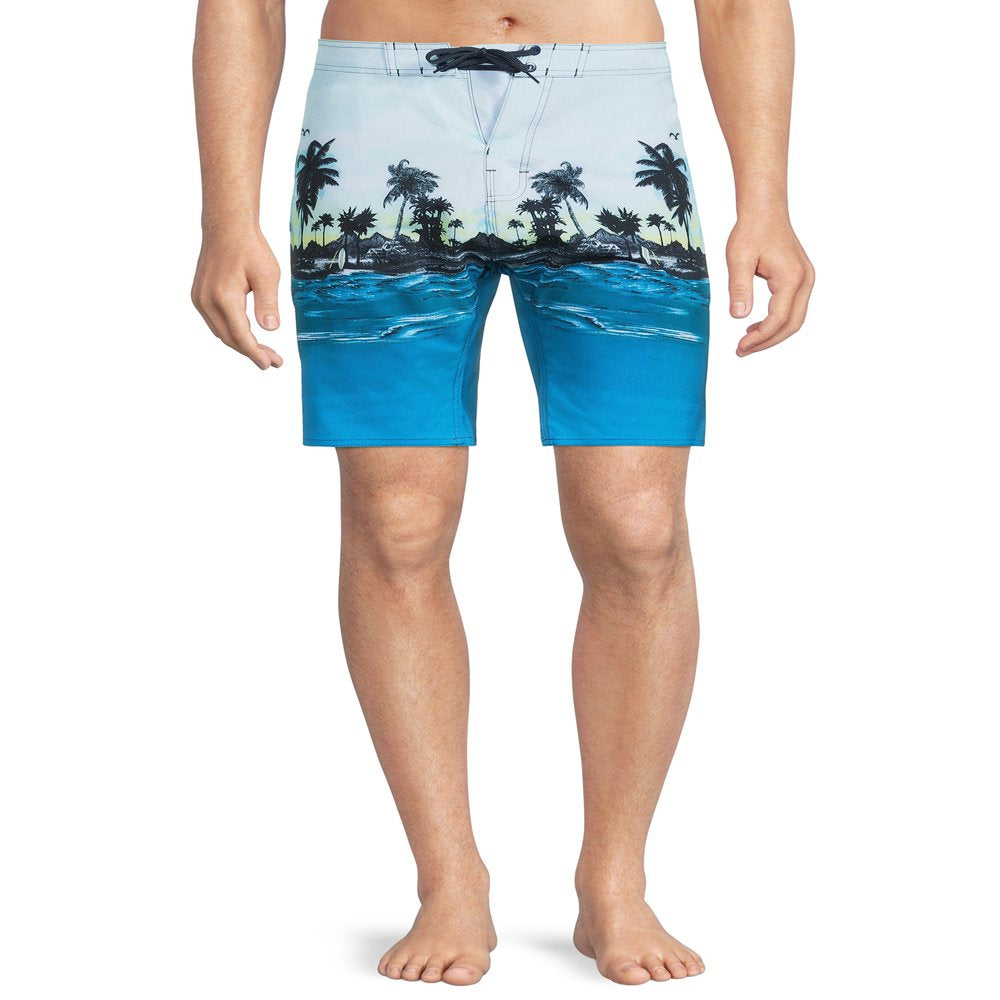 Burnside Men'S Swim Board Shorts with 9-1/2 Inseam, Sizes 30-38