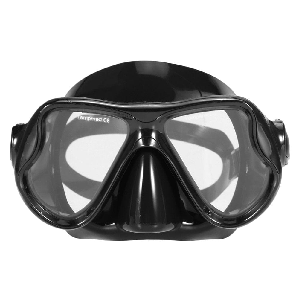 Adults Snorkeling Mask Freediving Mask Anti-Fog Diving Snorkeling Swimming Mask Tempered Glass Lens Goggles