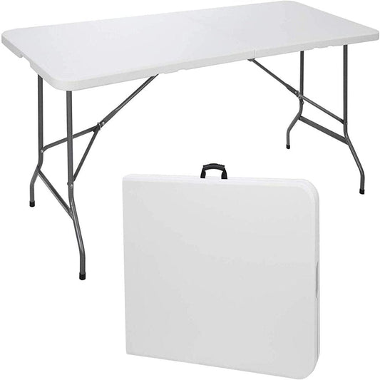 AEDILYS 6 FT Portable Picnic Folding Table for Indoor and Outdoor, 72"X30", White
