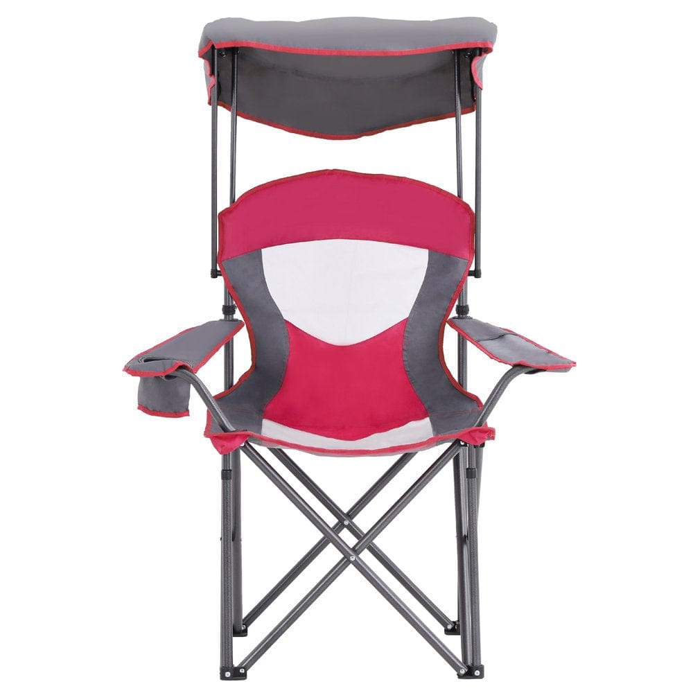 Alpha Camp Folding Beach Canopy Chair Sun Protection Camping Chair with Cup Holder, Enamel Blue