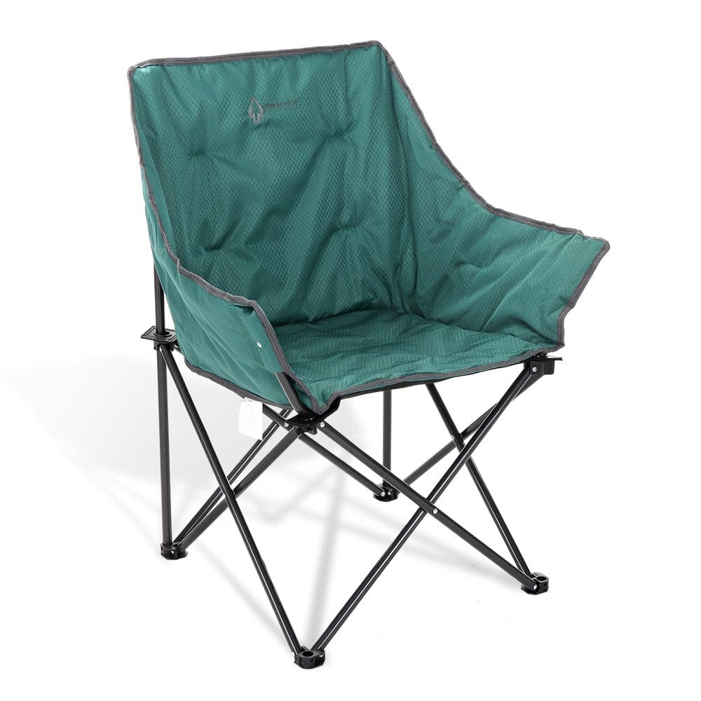 ARROWHEAD OUTDOOR Portable Folding Camping Quad Bucket Chair, Compact, Heavy-Duty, Steel Frame, Supports up to 250Lbs | Includes Carrying Bag | Usa-Based Support (Green)