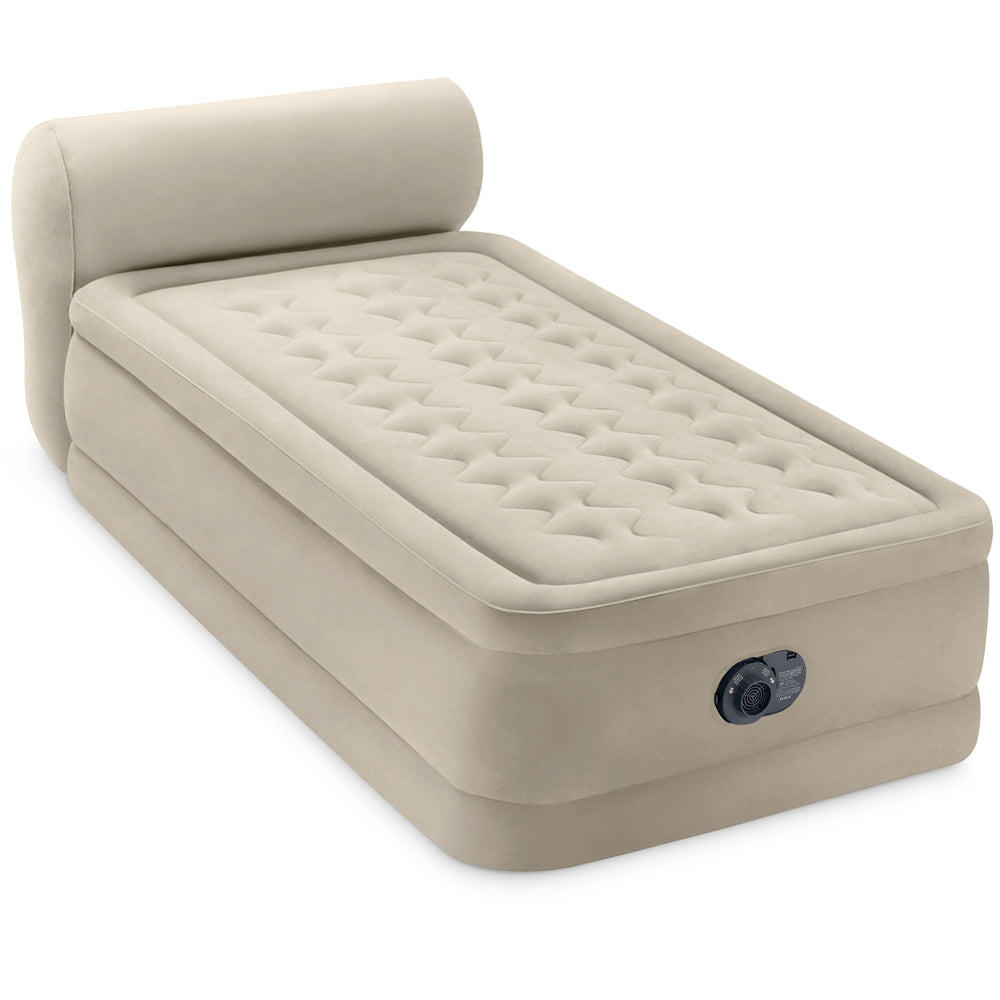 Intex Durabeam Headboard 18" Twin Air Mattress with Built-In Pump