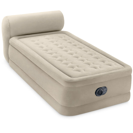 Intex Durabeam Headboard 18" Twin Air Mattress with Built-In Pump