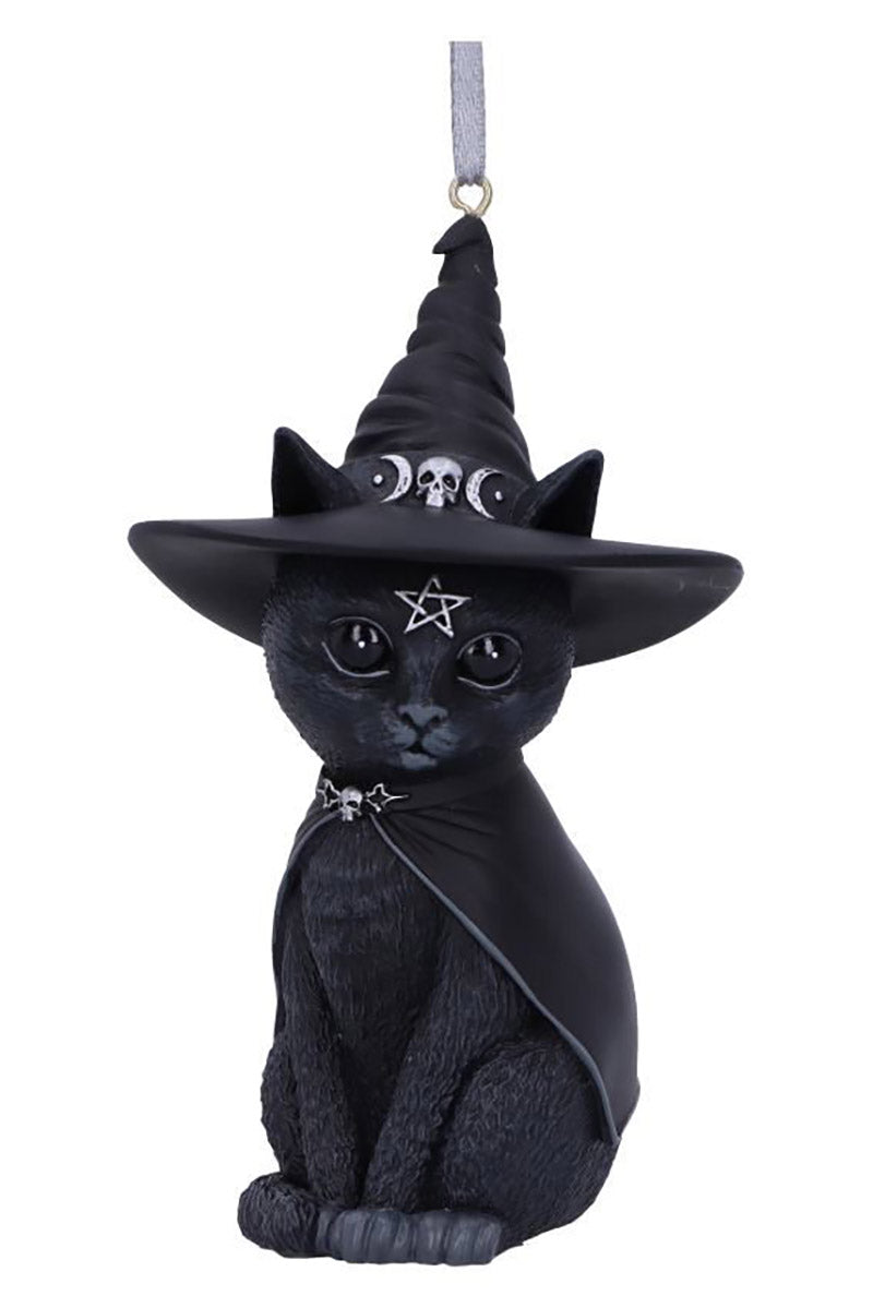 Purrah Black Witch Cat Hanging Ornament