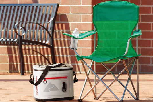 Ozark Trail Basic Mesh Folding Camp Chair with Cup Holder for Outdoor, Green, Adult