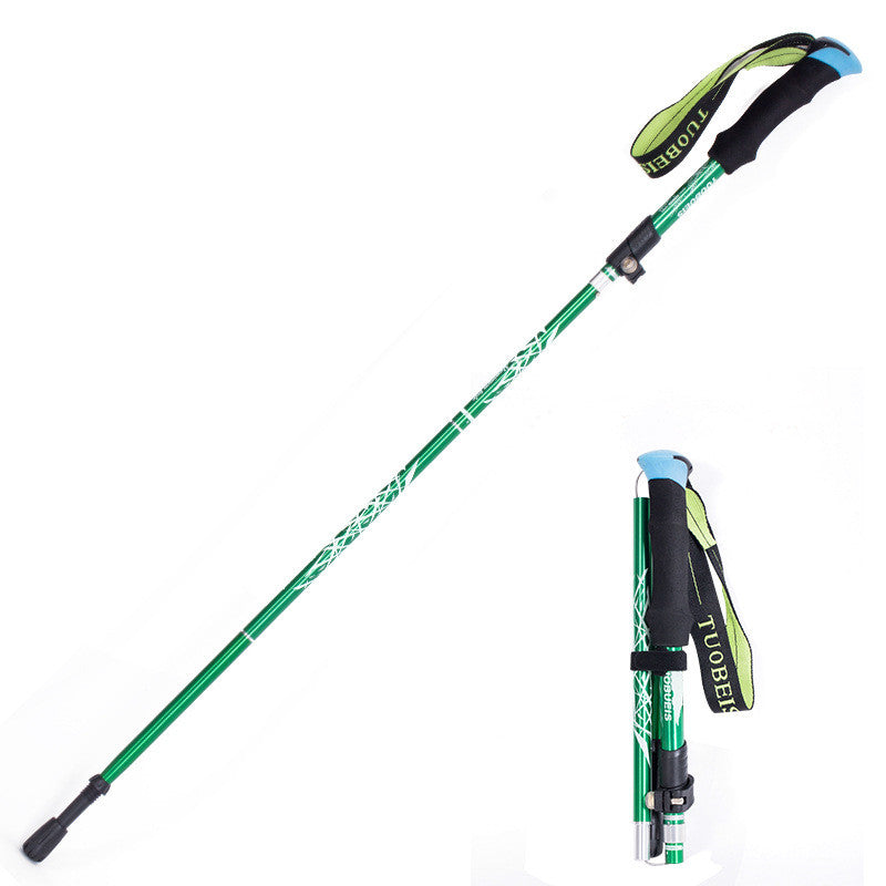 Ultralight Aluminum Alloy 5Sections Walking Poles Adjustable Trekking Poles Telescopic Walking Sticks Anti Shock Hiking Stick - Blue Force Sports