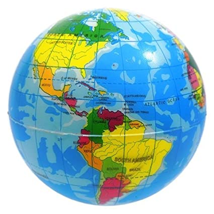 World Earth Globe 4 Inch Earth Bounce / Squeeze Balls