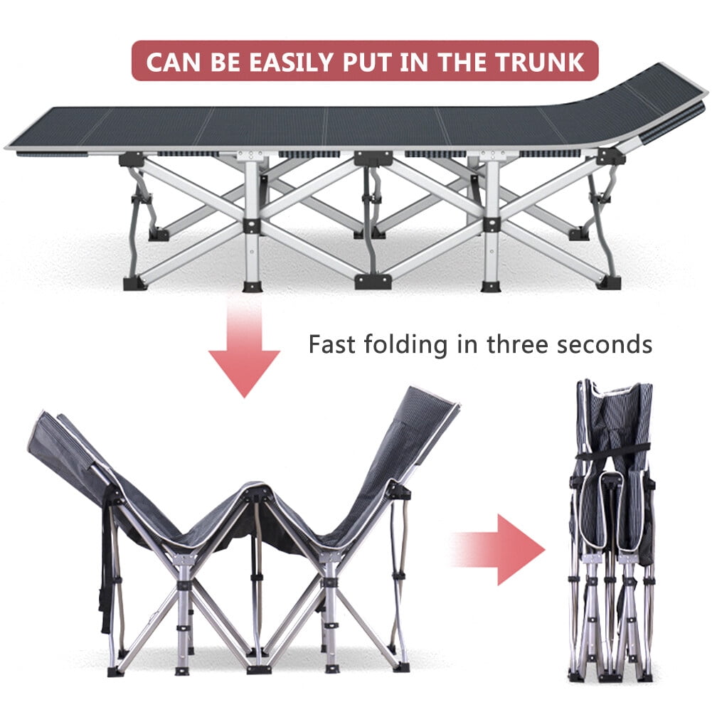 NAIZEA Folding Bed for Adults, Portable Rollaway Guest Bed Sleeping Cot with Mattress, Outdoor Camping Cot with Carry Bag