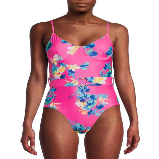 No Boundaries Women'S Swim One Piece with Belt and Ring