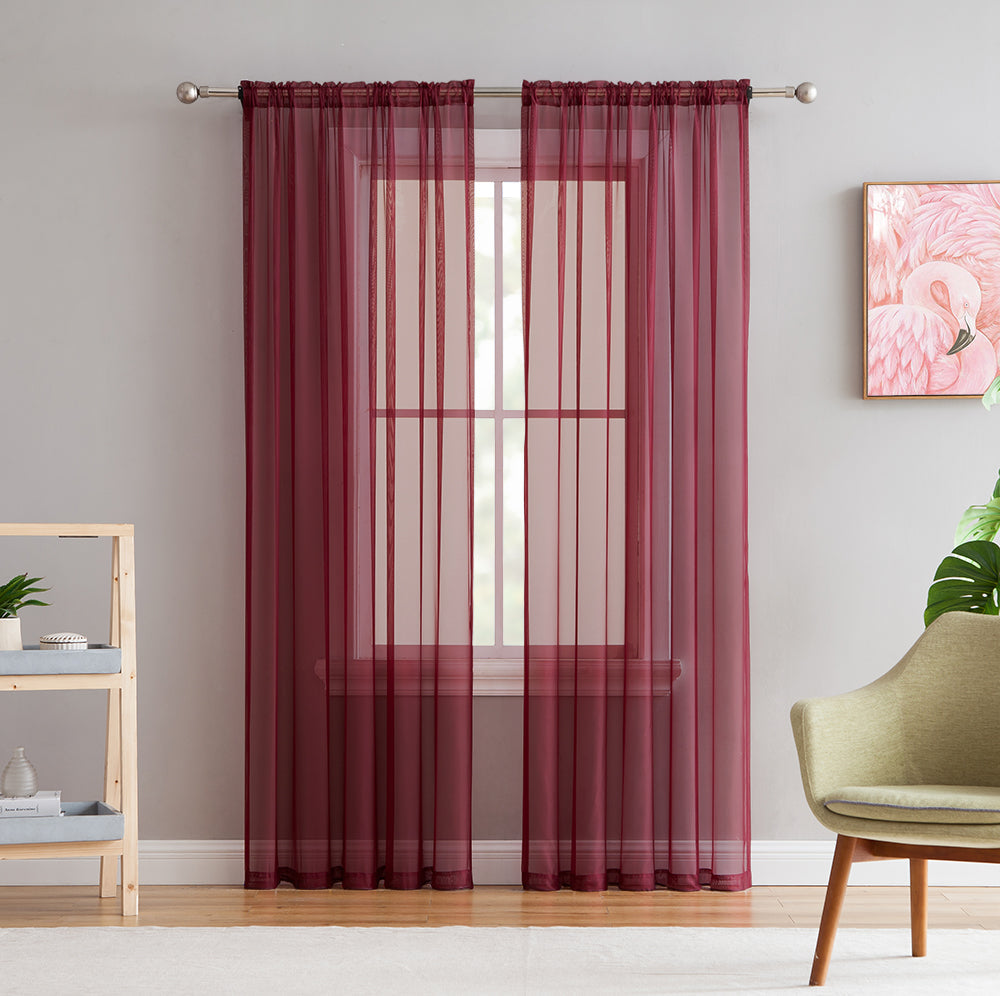 Lucento Sheer Rod Pocket Curtain Panels - 4 Pack