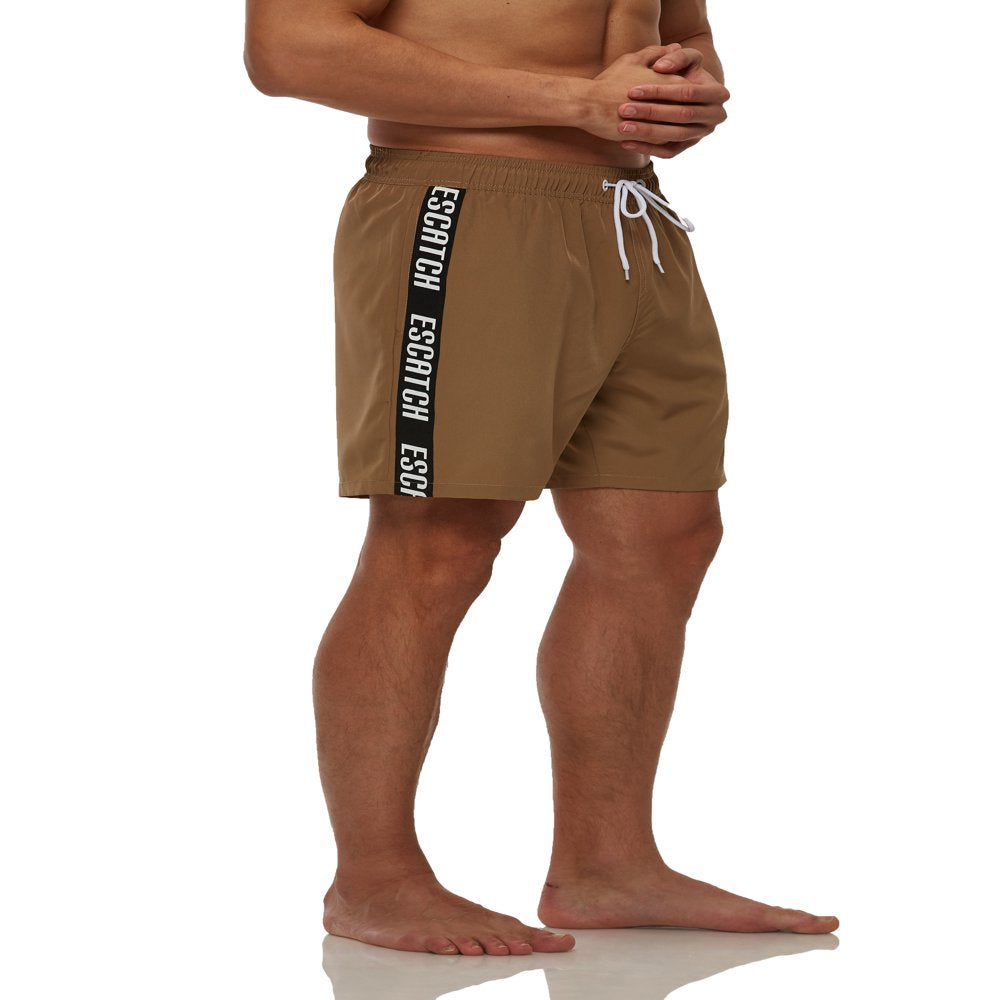 Yukaichen Men'S Swim Trunks Quick Dry Beach Shorts with Zipper Pockets and Mesh Lining Armygreen 36