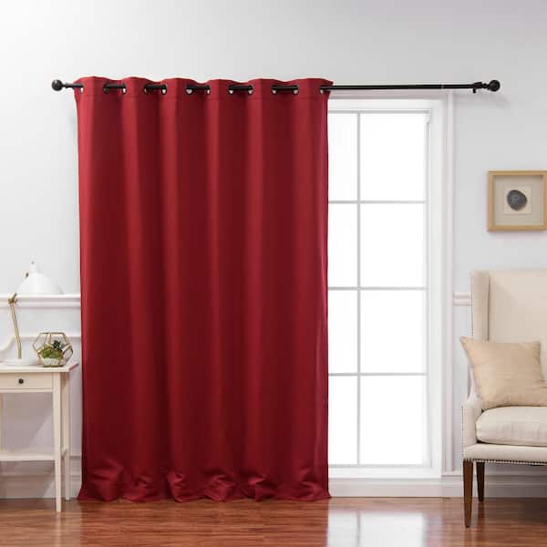 80" W x 84" L Window Curtain Blackout Triple Weave Fabric, Red