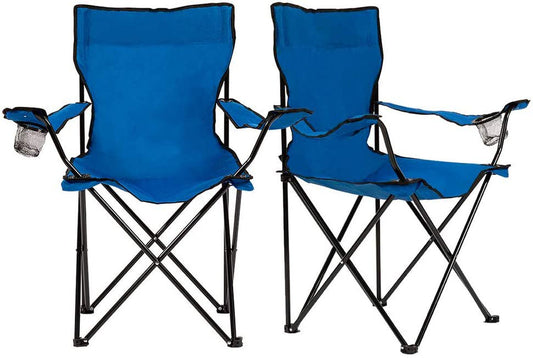 Homewell Portable Folding Chair for Outdoor, Beach and Camping (Blue, 2 Pack)
