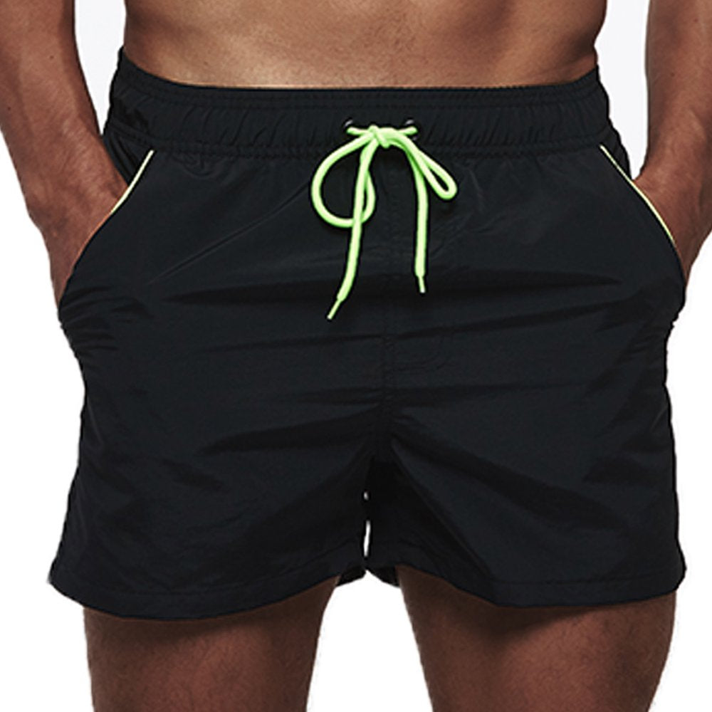 QPNGRP Mens 5 Inch Swim Trunks Stretch Quick Dry Swim Shorts with Zipper Pockets Deepblue 38