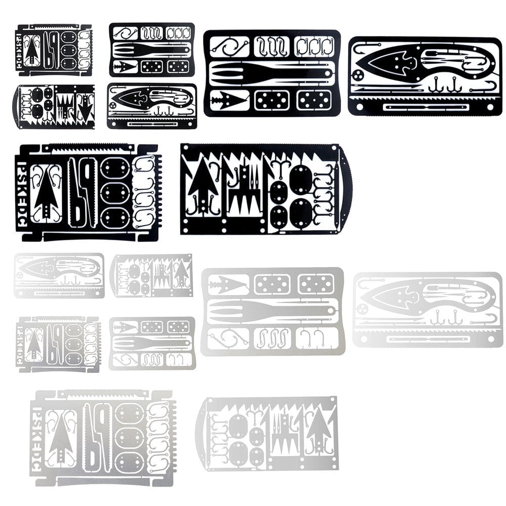 Cheers.Us Outdoor Multifunctional Stainless Steel Survival Gear Credit Card Multi Tool Camping Multipurpose Multitool Fishing Hooks Gift Idea