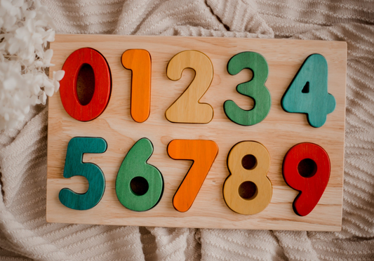 Coloured Wooden Number Puzzle for Toddlers