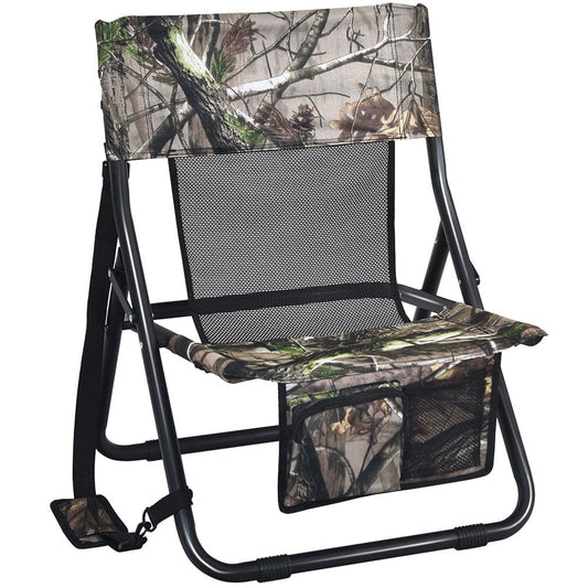 Costway Folding Hunting Chair Portable Outdoor Camping Woodland Camouflage Hunting Seat