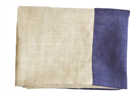 Burlap curtain panels in bloc style for doors and windows