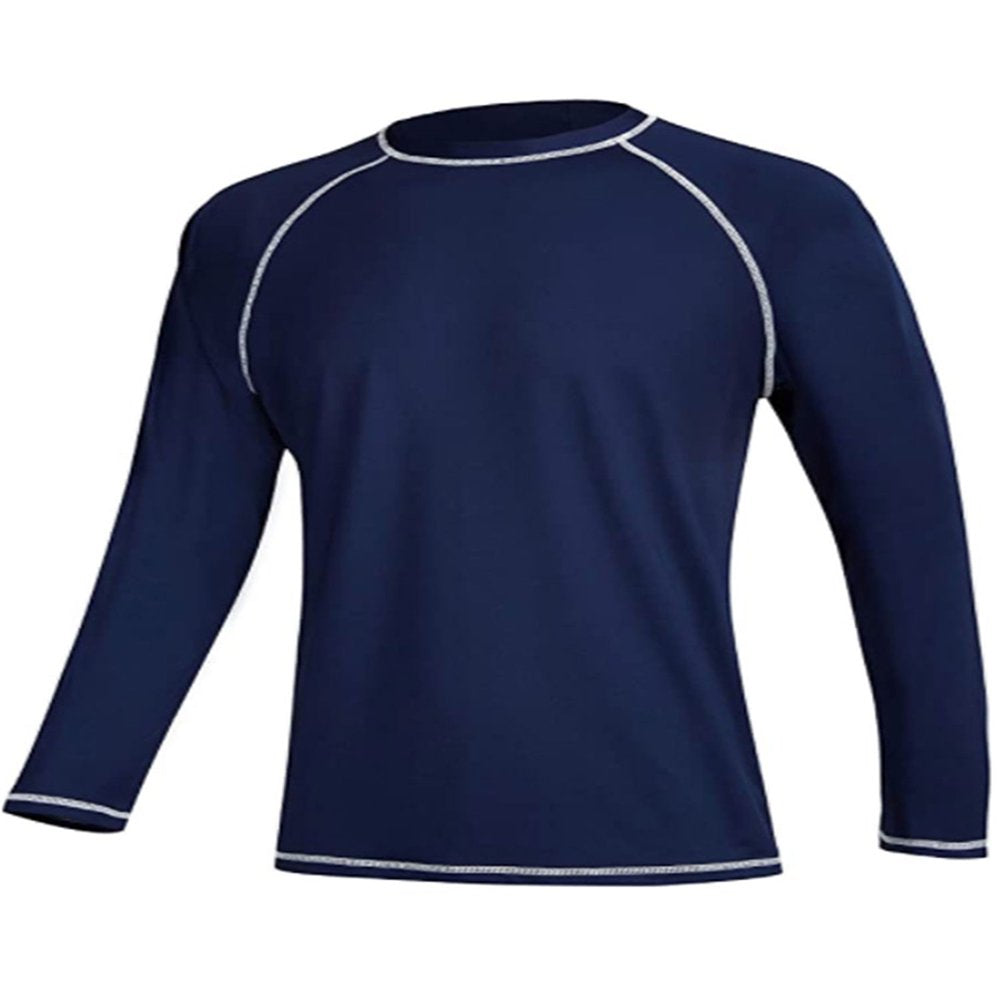 HIMONE Long Sleeve Swim T-Shirt for Men Rash Guard Athletic Tee Skins UPF 50+