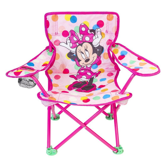 Disney Minnie Mouse Portable Fold N Go Chair with Carry Bag for Kids, Great for Soccer, Camping and Most Outdoor and Indoor Activities