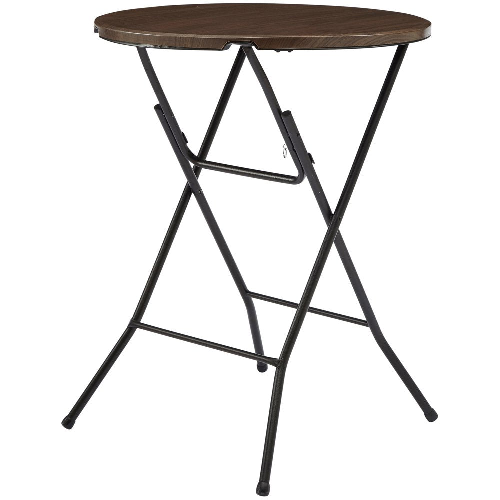 Mainstays 31" round High-Top Folding Table, Walnut