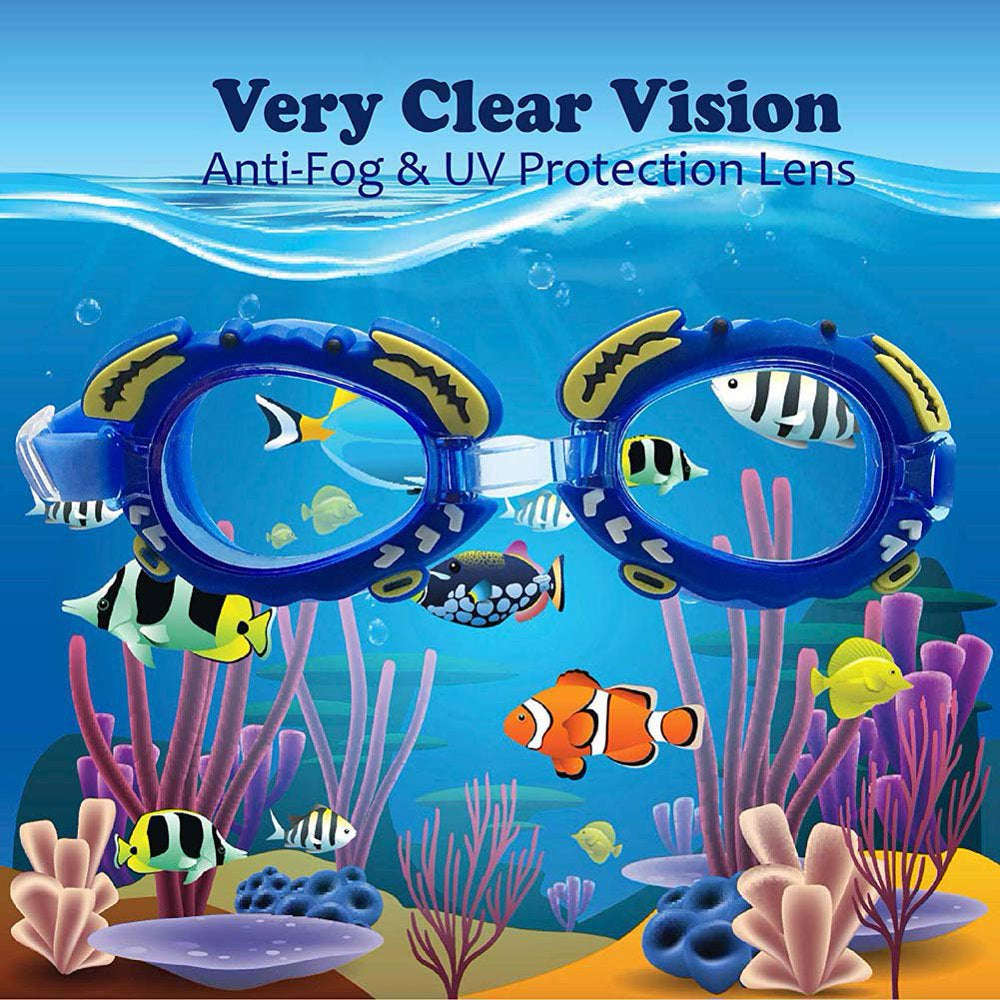 Kids Swimming Glasses Set, 4Pcs Child'S Swim Goggles Set for Age 4-16
