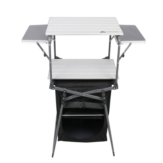 Ozark Trail Kitchen Camping Table, Silver