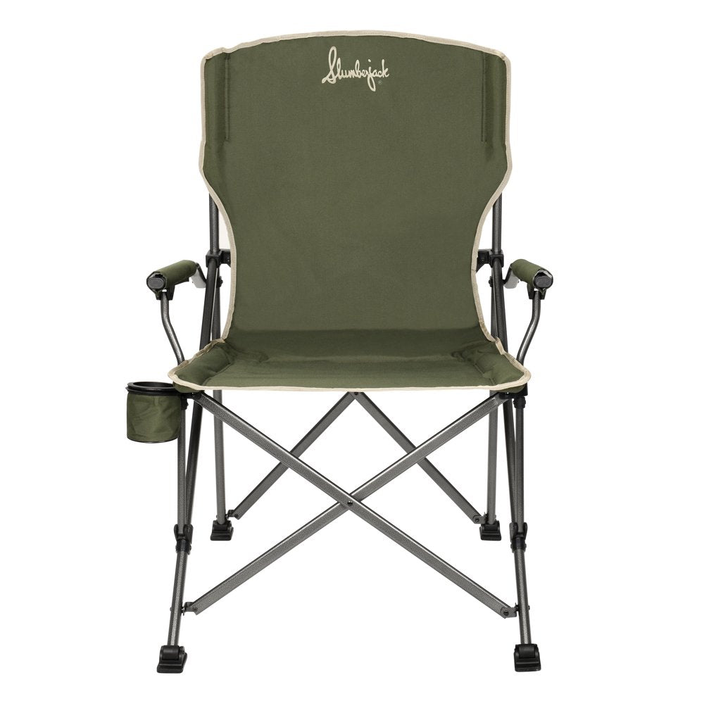 Slumberjack Glacier Basin Adult Quad Folding Chair with Oversized Frame, Green