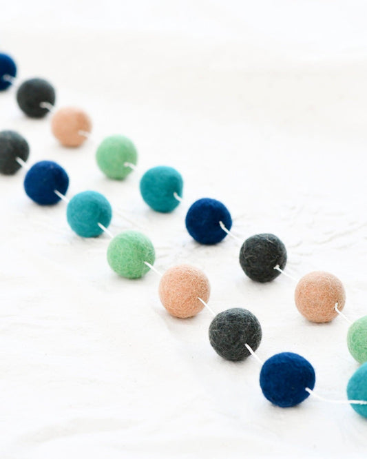 Pompom Felt Ball Garland - Seaside