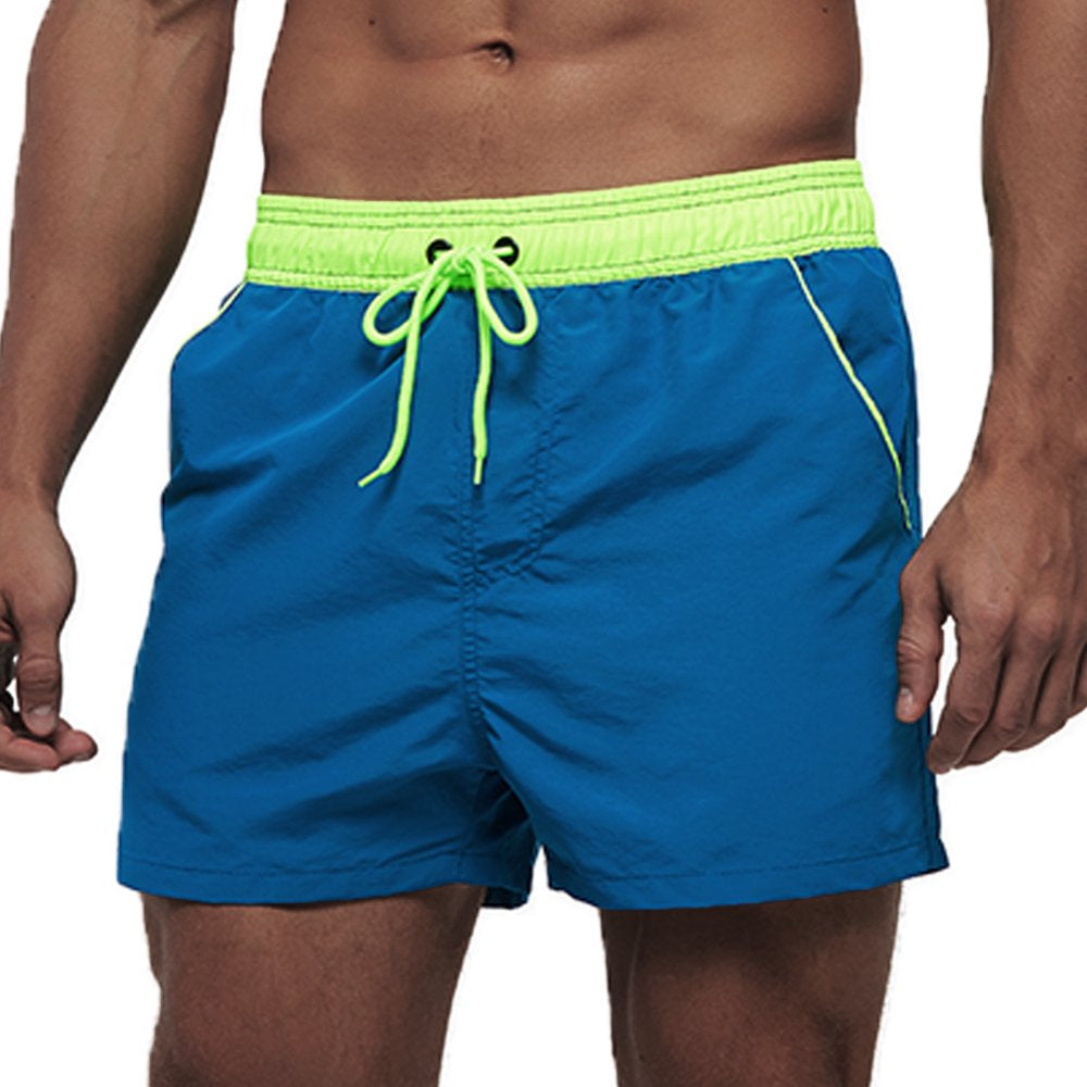 QPNGRP Mens 5 Inch Swim Trunks Stretch Quick Dry Swim Shorts with Zipper Pockets Deepblue 38