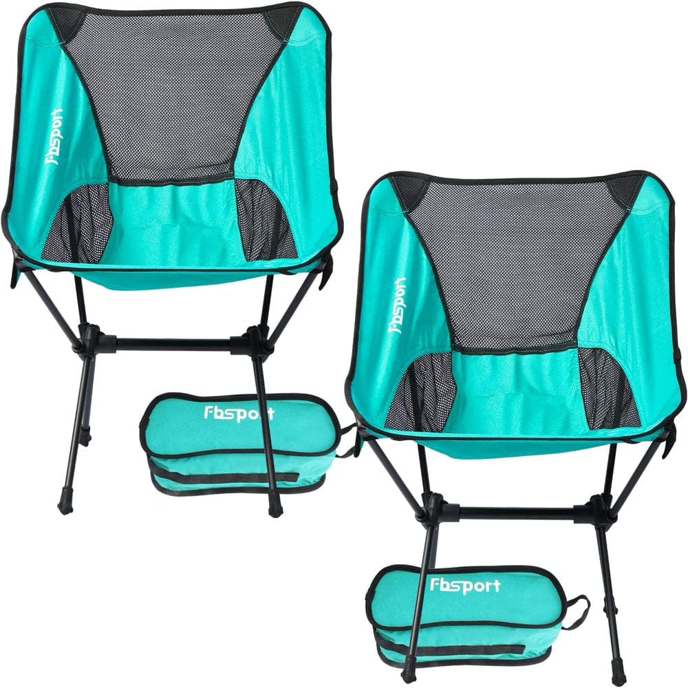 Folding 2Pcs Camping Backpack Chairs, Fbsport Lightweight Portable Heavy Duty Chairs with Pocket