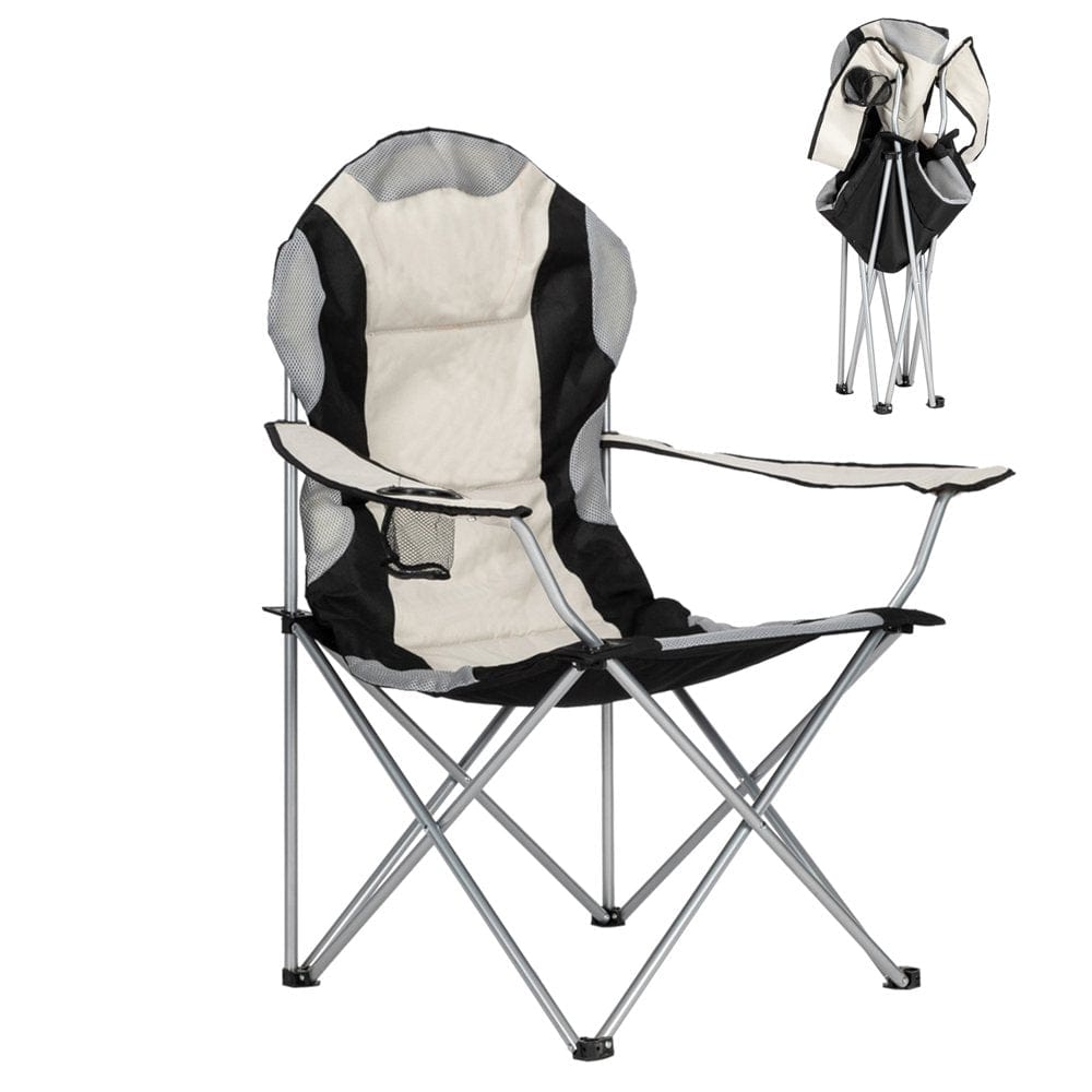 Folding Camping Chair Lawn Chair with Cup Holder and Carry Bag for Picnic, Camp, Fishing Red