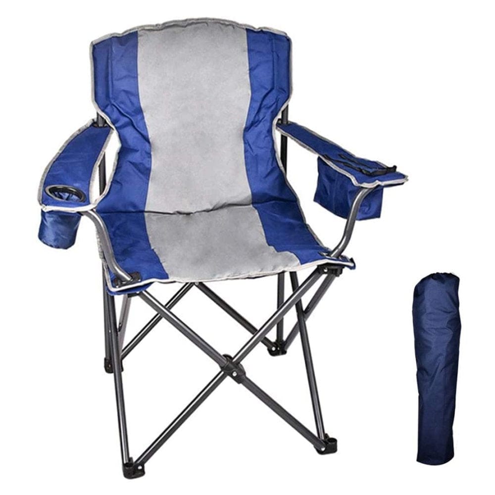 Folding Chair for Outdoors, Heavy-Duty Portable Camp Chair, 600D Fiber Outdoor Chair Lawn Chair, Adult Steel Frame Camping Chair for Beach / Hiking / Fishing / Spectator, Support 350Lbs, TE094