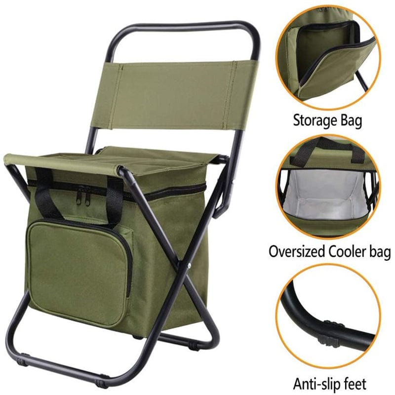 Folding Chair Portable Effective Stainless Steel Strong Load-Bearing Camping Fishing Chair for Outdoor