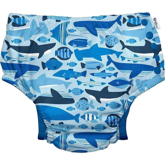 Green Sprouts - Reusable Eco Snap Swim Diaper, Blue Undersea